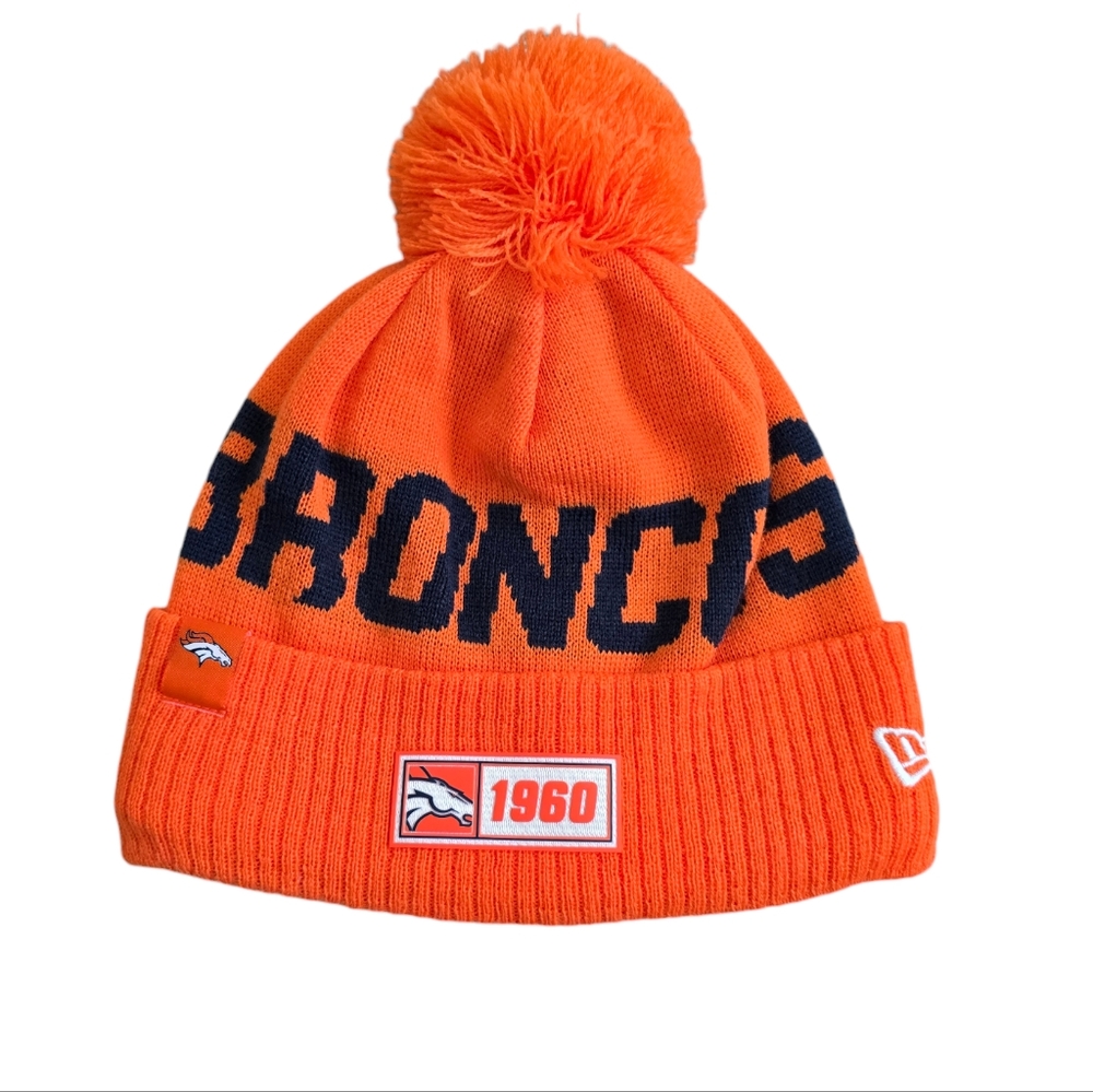 New Era Denver Broncos 2019 NFL Sideline Road Official Sport Knit Hat - Orange